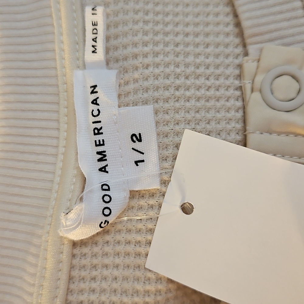 Good American Off-White Ribbed Henley - Picture 3 of 4